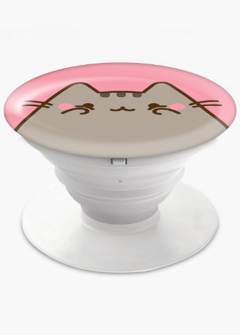 Попсокет (Popsockets) тримач для смартфону Кот Пушин (Pusheen Cat) (8754-2853) Чорний MobiPrint (221548584)