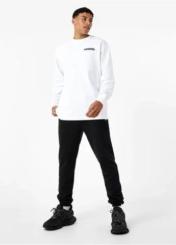 Лонгслів Kangol напис білий кежуали трикотаж, бавовна