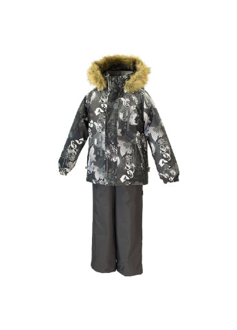 Сірий зимній комплект зимовий (куртка + напівкомбінезон) winter Huppa