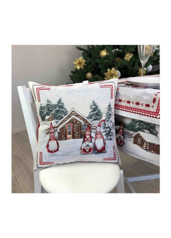Наволочка декоративна Snowfall Три гноми біля будиночка 45х45 см Сіра (23404) Прованс (254072756)