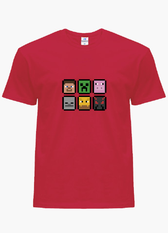 Красная демисезонная футболка детская майнкрафт (minecraft)(9224-1173) MobiPrint