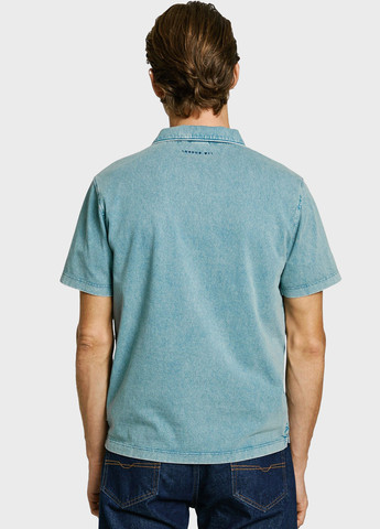 Светло-синяя футболка-поло для мужчин Pepe Jeans меланжевая