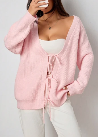 Розовый демисезонный кардиган SHEIN