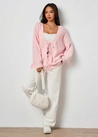 Розовый демисезонный кардиган SHEIN