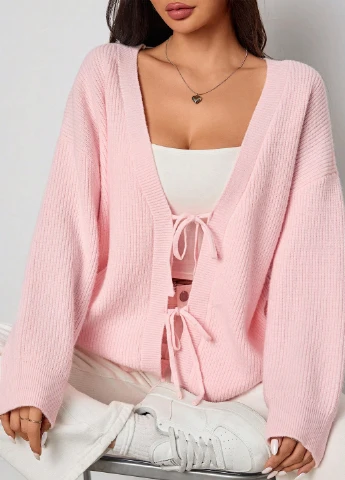 Розовый демисезонный кардиган SHEIN