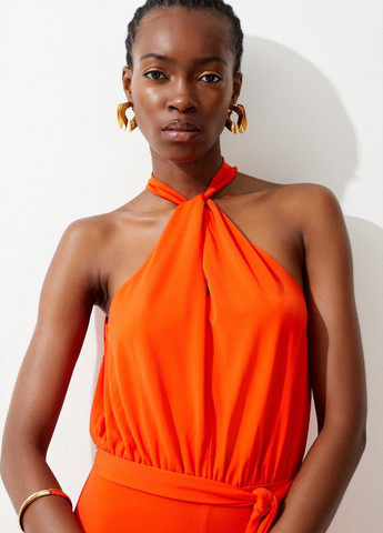 Комбінезон Karen Millen комбінезон-брюки однотонний помаранчевий кежуал перероблений поліестер