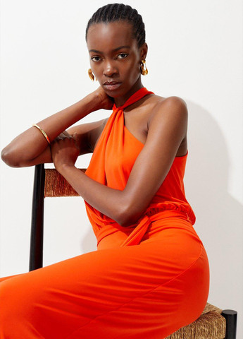 Комбінезон Karen Millen комбінезон-брюки однотонний помаранчевий кежуал перероблений поліестер