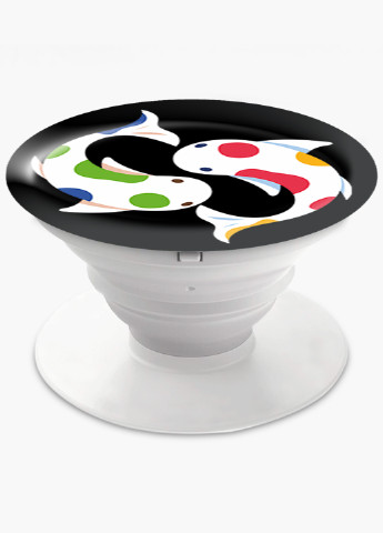 Попсокет (Popsockets) тримач для смартфону Рибка китайська Короп Коі (Koi) (8754-1796) Чорний MobiPrint (216836568)
