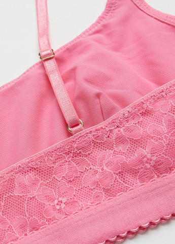 Розовый топ бюстгальтер H&M без косточек полиамид