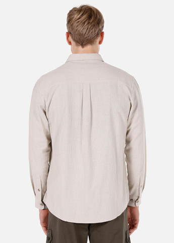 Светло-бежевая кэжуал рубашка однотонная Colin's