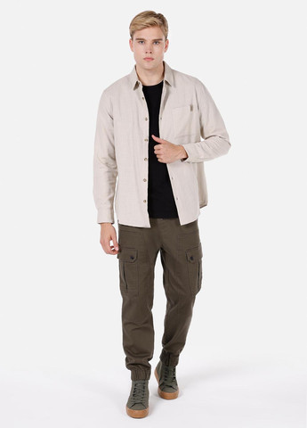Светло-бежевая кэжуал рубашка однотонная Colin's