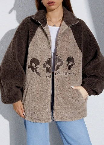 Коричнева демісезонна куртка SHEIN