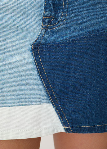 Голубая джинсовая колор блок юбка Pimkie