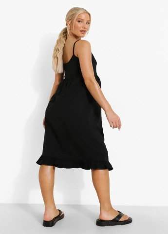 Черное кэжуал платье Boohoo однотонное