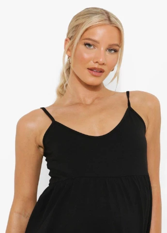 Черное кэжуал платье Boohoo однотонное