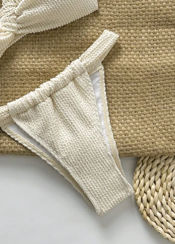 Бежевий літній купальник (ліф, трусики) роздільний SHEIN