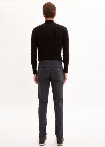 Темно-серые кэжуал демисезонные прямые брюки DeFacto