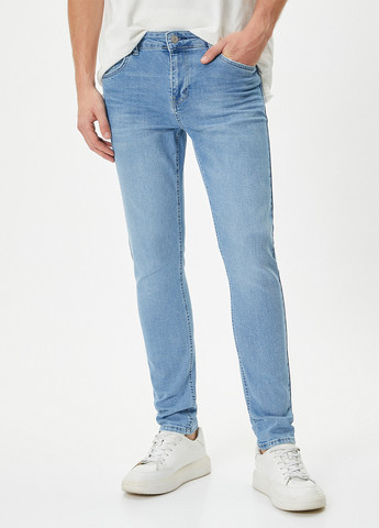 Голубые демисезонные скинни джинсы KOTON