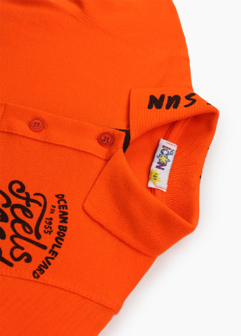Оранжевая детская футболка-поло для мальчика Popito однотонная