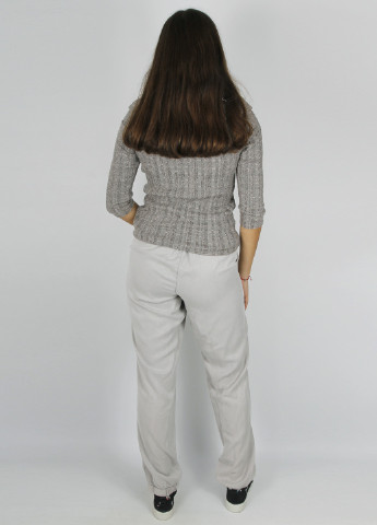 Светло-серые кэжуал демисезонные прямые брюки Comma