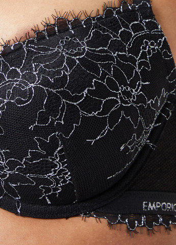 Чорний корбей бюстгальтер Emporio Armani з кісточками поліамід