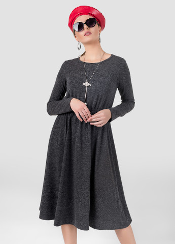 Темно-сіра кежуал сукня кльош Azuri меланжева