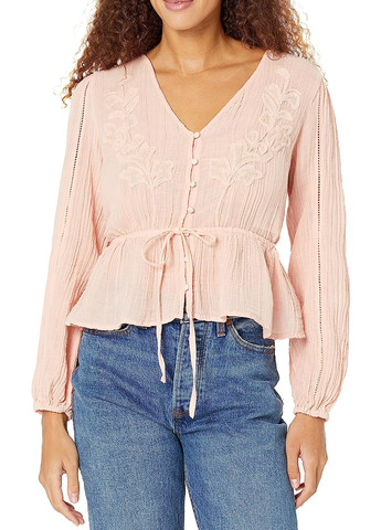 Светло-розовая демисезонная блуза Guess