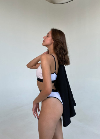 Белый демисезонный комплект белья трусики+топ braziliana Without