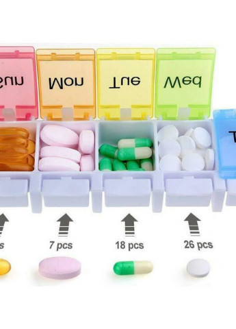 Таблетница на один день утро/вечер 14 отделений, Pill box 7days More (253850584)