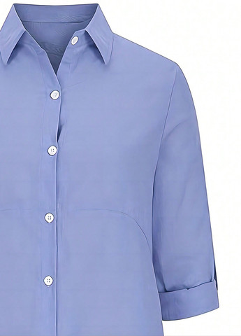 Синее кэжуал платье рубашка SHEIN однотонное