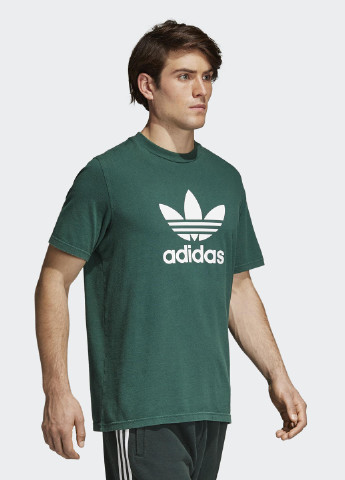 Зеленая летняя футболка adidas