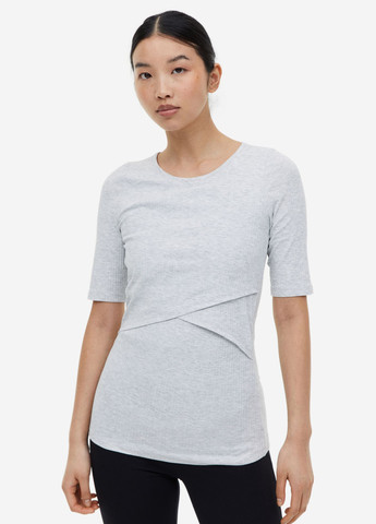 Світло-сіра літня футболка для вагітних і годуючих H&M