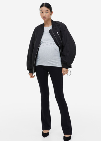 Светло-серая летняя футболка для беременных и кормящих H&M