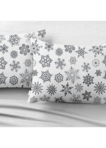 Евро комплект RANFORS WHITE SNOWFLAKES GREY (пододеяльник 200х220 см, простынь 220х240 см, наволочка 2 шт 50х70 см) Cosas (251413642)