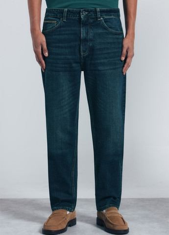 Темно-бирюзовые демисезонные прямые джинсы Springfield