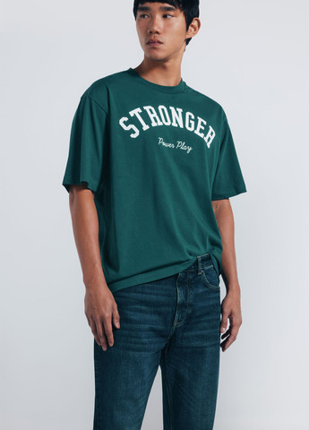 Темно-бирюзовые демисезонные прямые джинсы Springfield