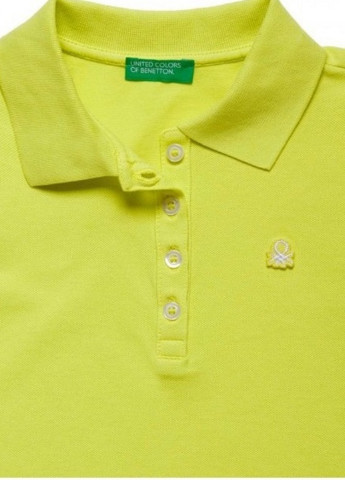 Лайм детская футболка-поло для девочки United Colors of Benetton однотонная