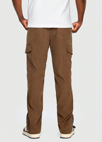 Кофейные кэжуал демисезонные карго брюки SHEIN