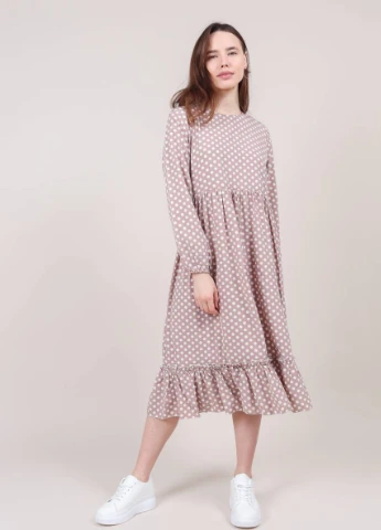 Пісочна кежуал сукня в горошок romashka Ромашка в горошок