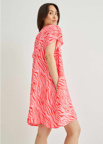 Розовое кэжуал платье C&A зебра