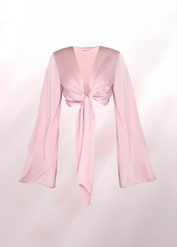 Розовая демисезонная блуза на запах Gepur