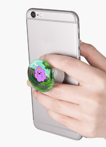 Попсокет (Popsockets) тримач для смартфону Принцеса бубльгум Час Пригод (Adventure Time) (8754-1575) Чорний MobiPrint (216748315)