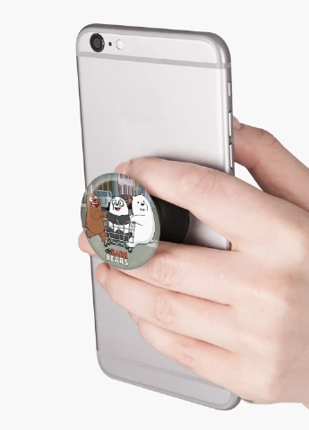 Попсокет (Popsockets) держатель для смартфона Вся правда о медведях (We Bare Bears) (8754-2891) Черный MobiPrint (229014784)