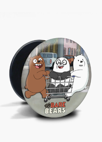 Попсокет (Popsockets) держатель для смартфона Вся правда о медведях (We Bare Bears) (8754-2891) Черный MobiPrint (229014784)