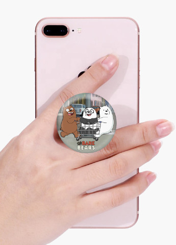 Попсокет (Popsockets) держатель для смартфона Вся правда о медведях (We Bare Bears) (8754-2891) Черный MobiPrint (229014784)