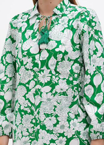 Зеленое кэжуал платье J.Crew с цветочным принтом