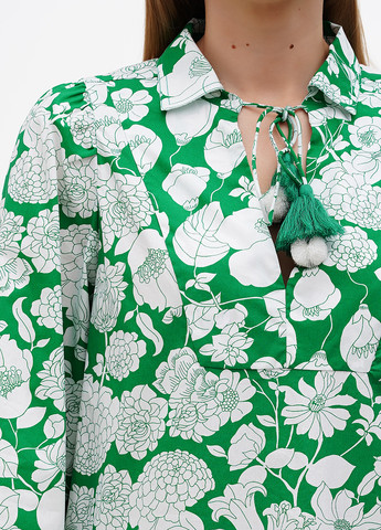 Зеленое кэжуал платье J.Crew с цветочным принтом