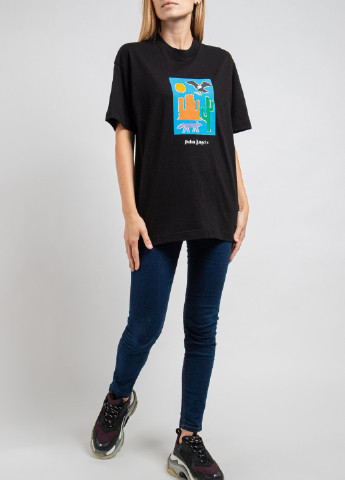 Черная футболка oversize с логотипом Palm Angels - (250429518)
