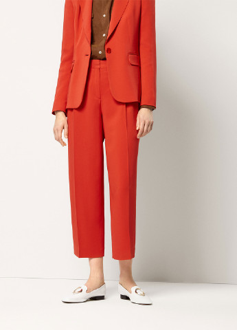 Красные кэжуал демисезонные прямые брюки Massimo Dutti