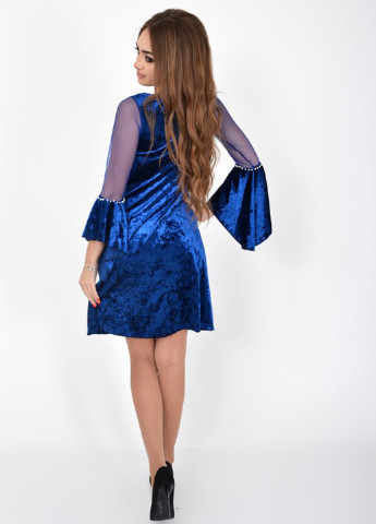 Темно-синее коктейльное платье а-силуэт Kamomile однотонное